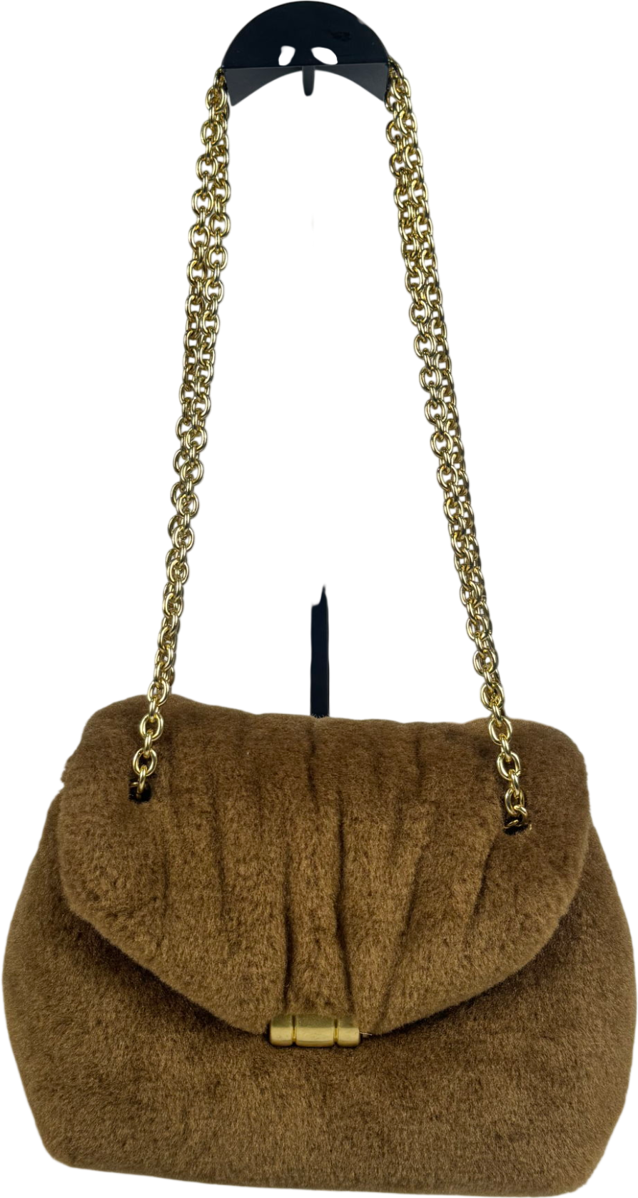MANGO Brown Faux Fur Crossbody Bag One Size