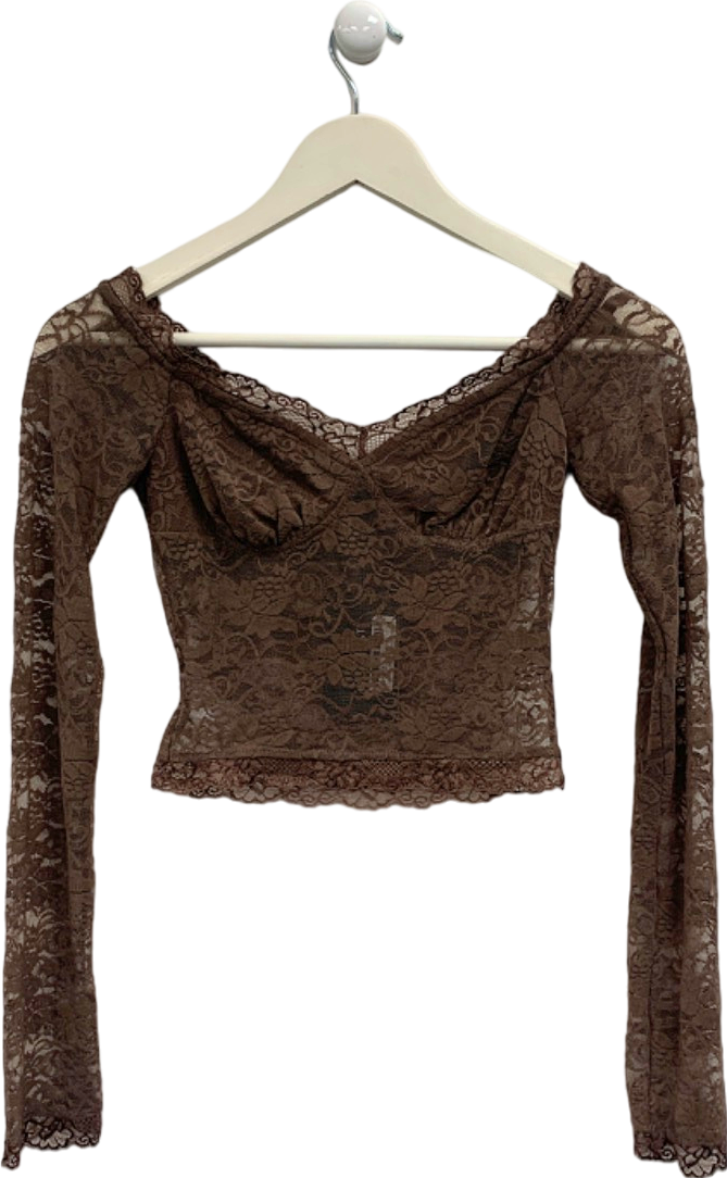 Outcast Brown Emerson Long Sleeve Top UK XS