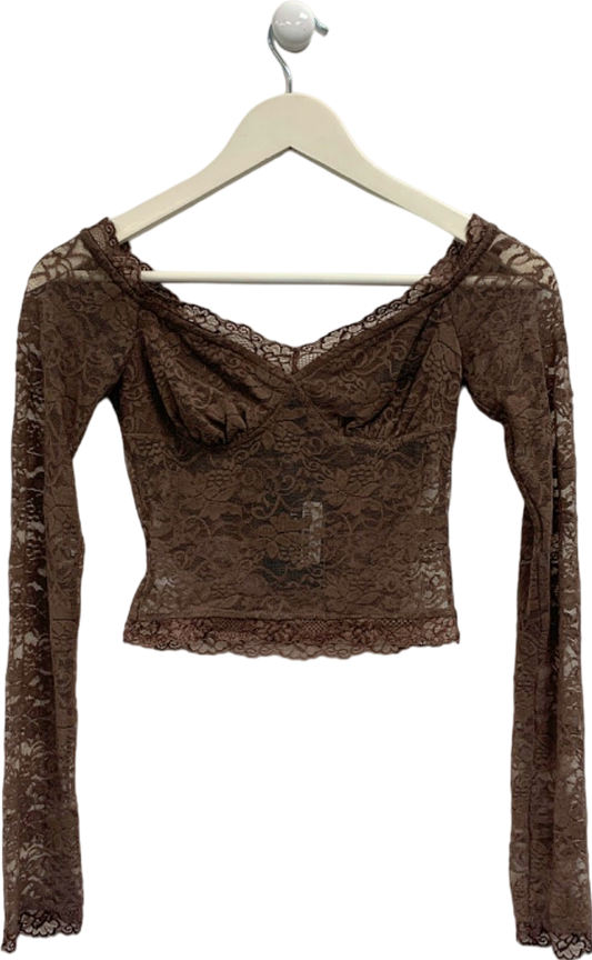 Outcast Brown Emerson Long Sleeve Top UK XS