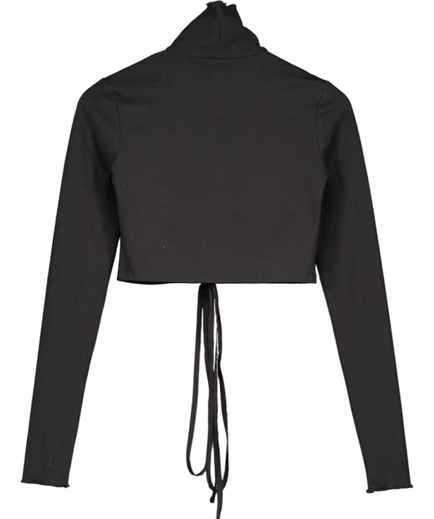 I AM GIA Black Long Sleeve Open Back Top UK S