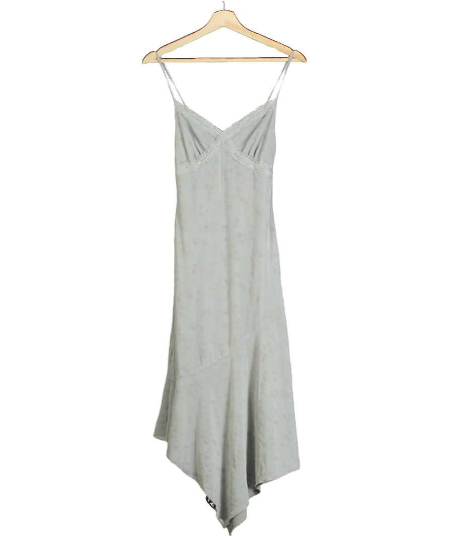 Motel Grey Devon Flocked Cami Midi Dress UK XS