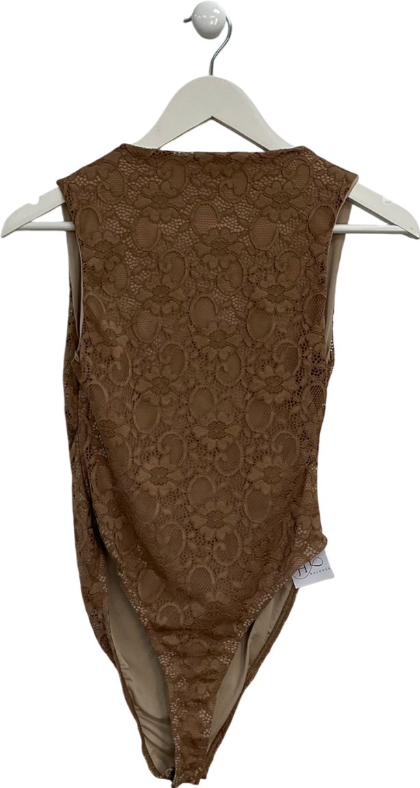 Haloure Brown Lace Bodysuit UK S