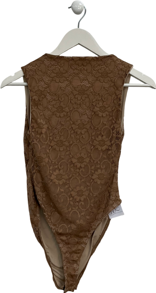 Haloure Brown Lace Bodysuit UK S