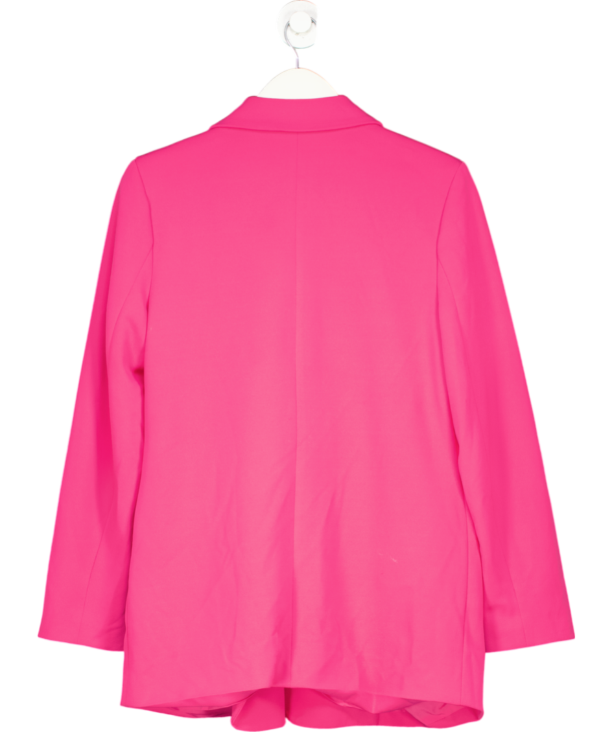 Reserved Pink Plain Double Breasted Blazer UK M