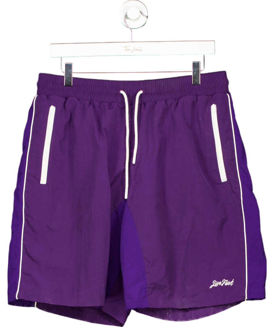 LFDY Purple Live Fast Nylon Shorts UK XL