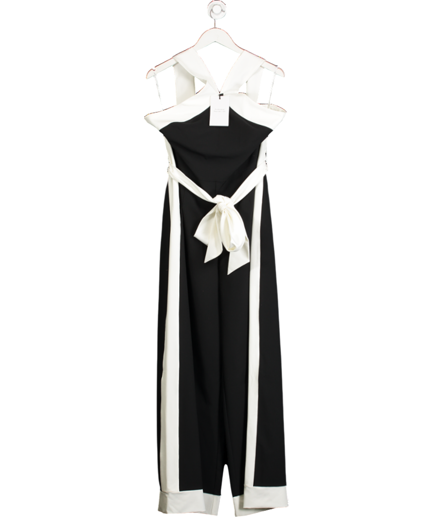 Club L Black Caterina Halterneck Wide Leg Jumpsuit UK 16