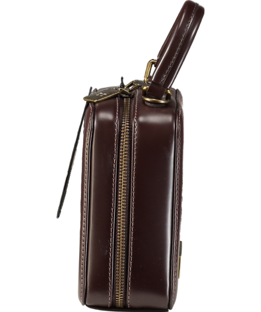 Beara Beara Brown Leather "the Meg" Minimalist Box Style Handbag One Size