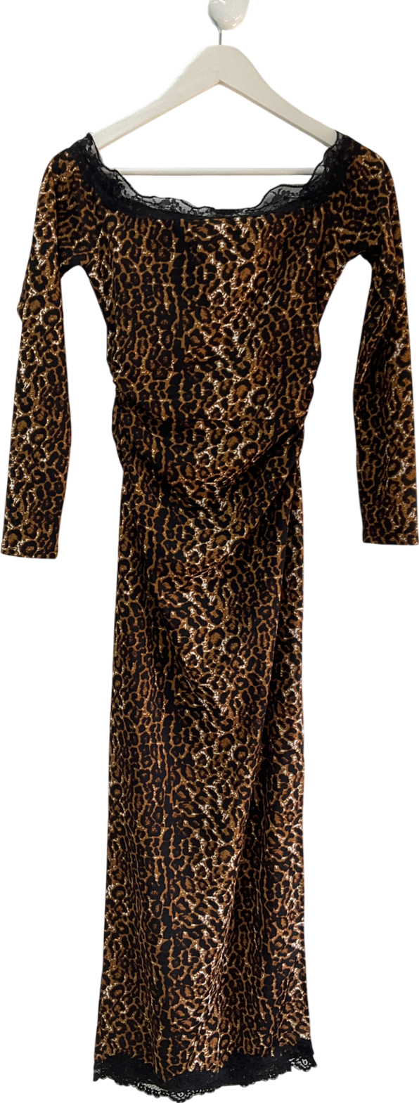 Fashion Nova Brown Jodi Leopard Maxi Dress UK S