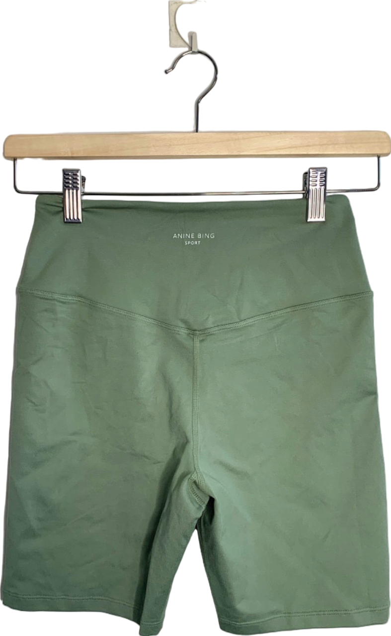 Anine Bing Green Blake Cycling Shorts Small