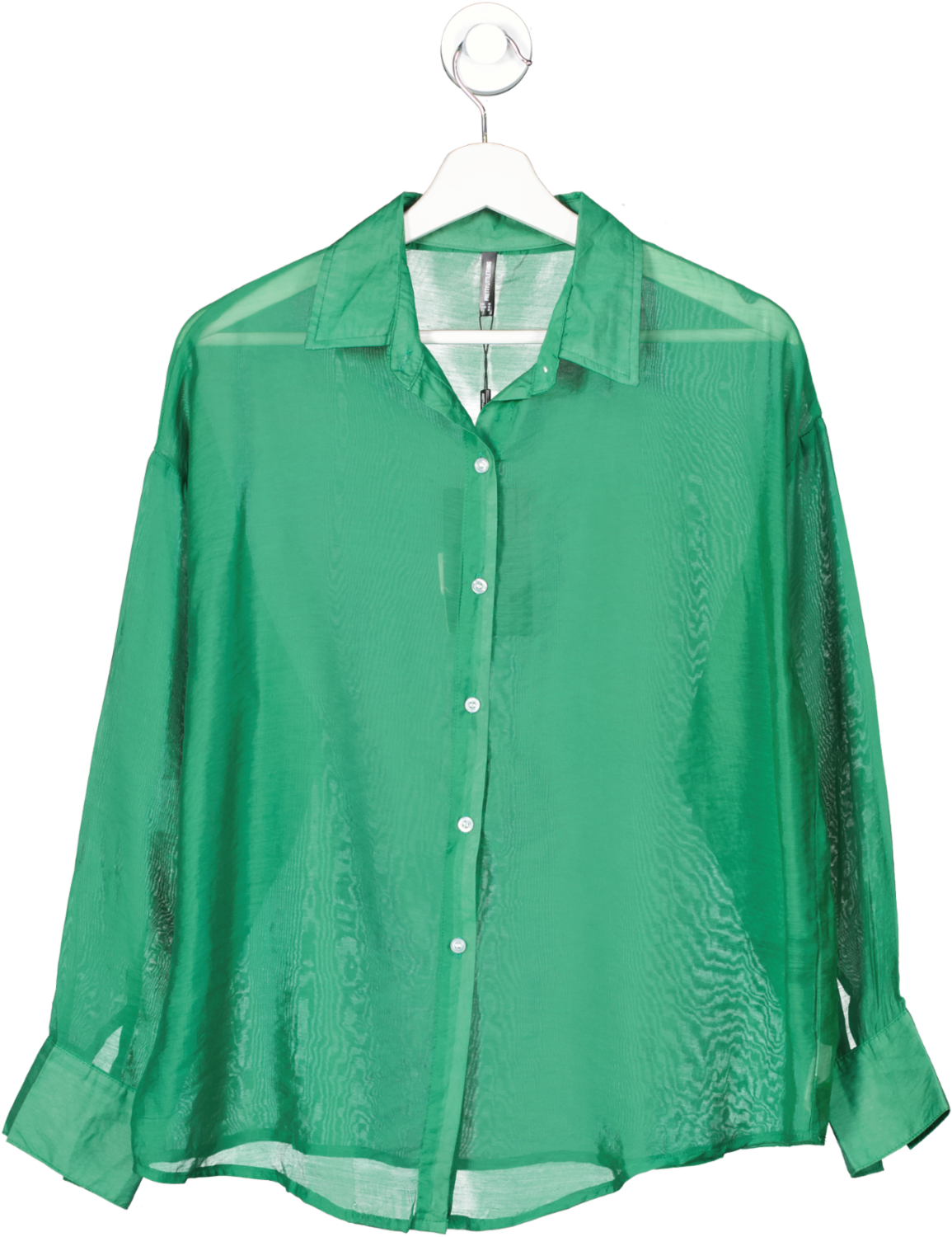 PrettyLittleThing Green Sheer Linen Feel Oversized Beach Shirt UK XS