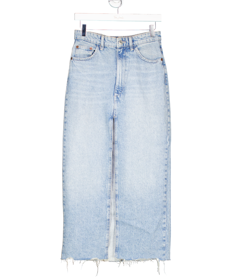 ZARA Blue Denim Midi Skirt UK S