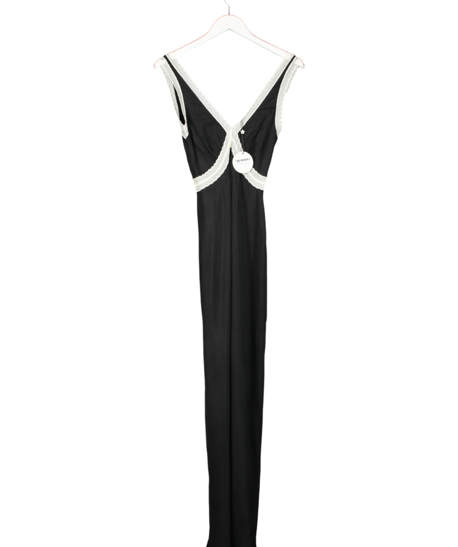 vrg grl Black Meet Me On The Dance Floor Bias Cut Maxi Dress UK 8