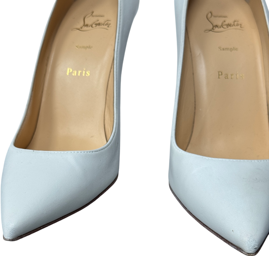 Christian Louboutin White Kate 100 Mm Pumps - Lamb Nappa Leather Shoes - Bianco UK 8 EU 41 👠