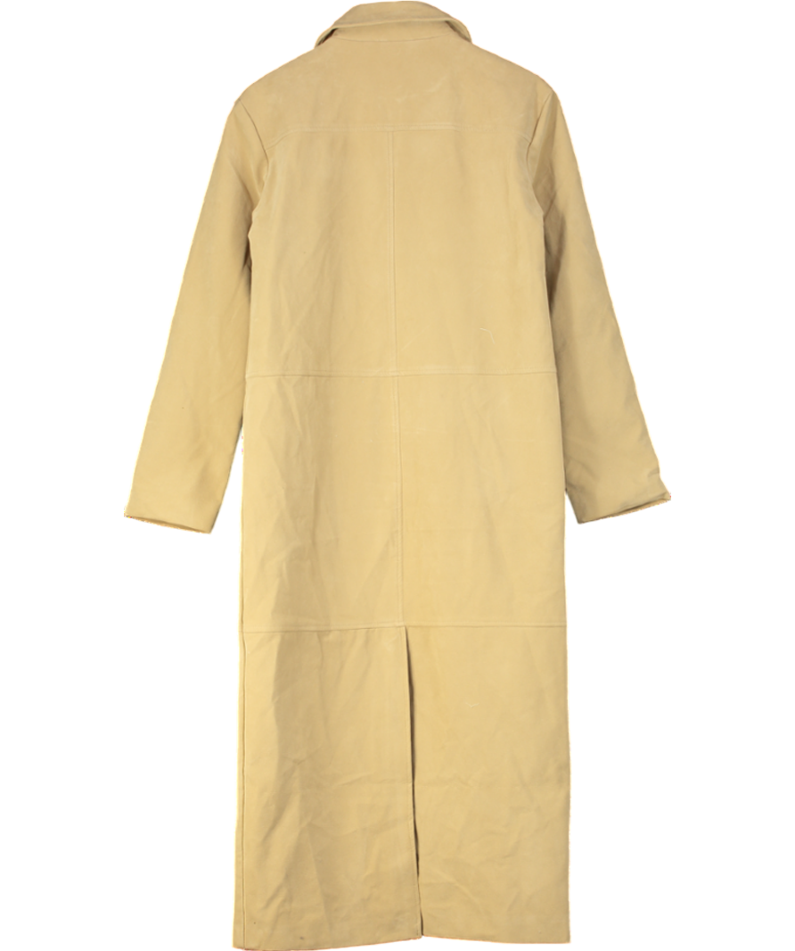 NA-KD Beige X Josephine HJ Straight Fit Faux Suede Coat UK 6