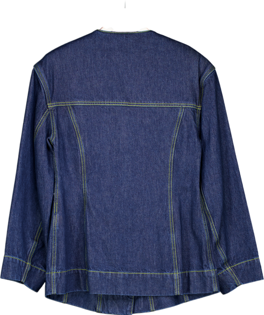 Ganni Blue Spread Collar Denim Jacket UK 10