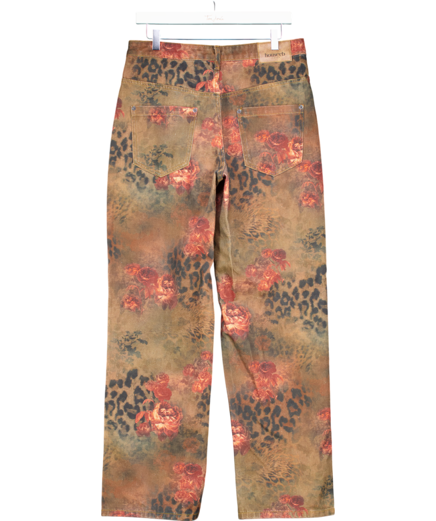 House of CB Brown Samia Floral Printed Jeans UK S