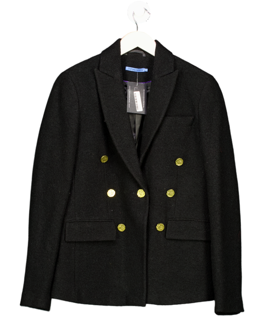 J. MCLAUGHLIN Black Boucle Wool / Tencel Blend Luxury Genevieve Blazer Us6 UK 10