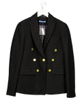 J. MCLAUGHLIN Black Boucle Wool / Tencel Blend Luxury Genevieve Blazer Us6 UK 10