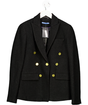 J. MCLAUGHLIN Black Boucle Wool / Tencel Blend Luxury Genevieve Blazer Us6 UK 10