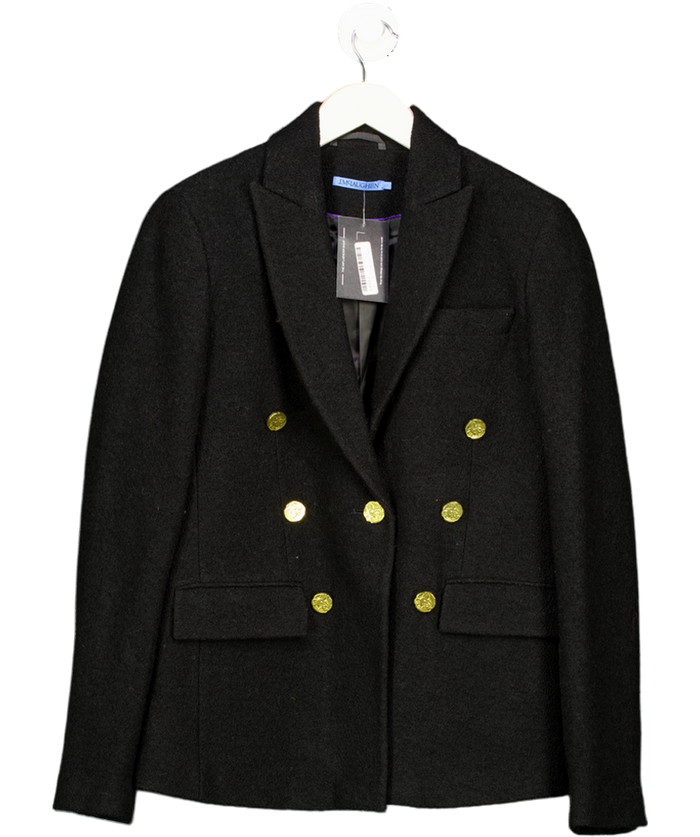J. MCLAUGHLIN Black Boucle Wool / Tencel Blend Luxury Genevieve Blazer Us6 UK 10