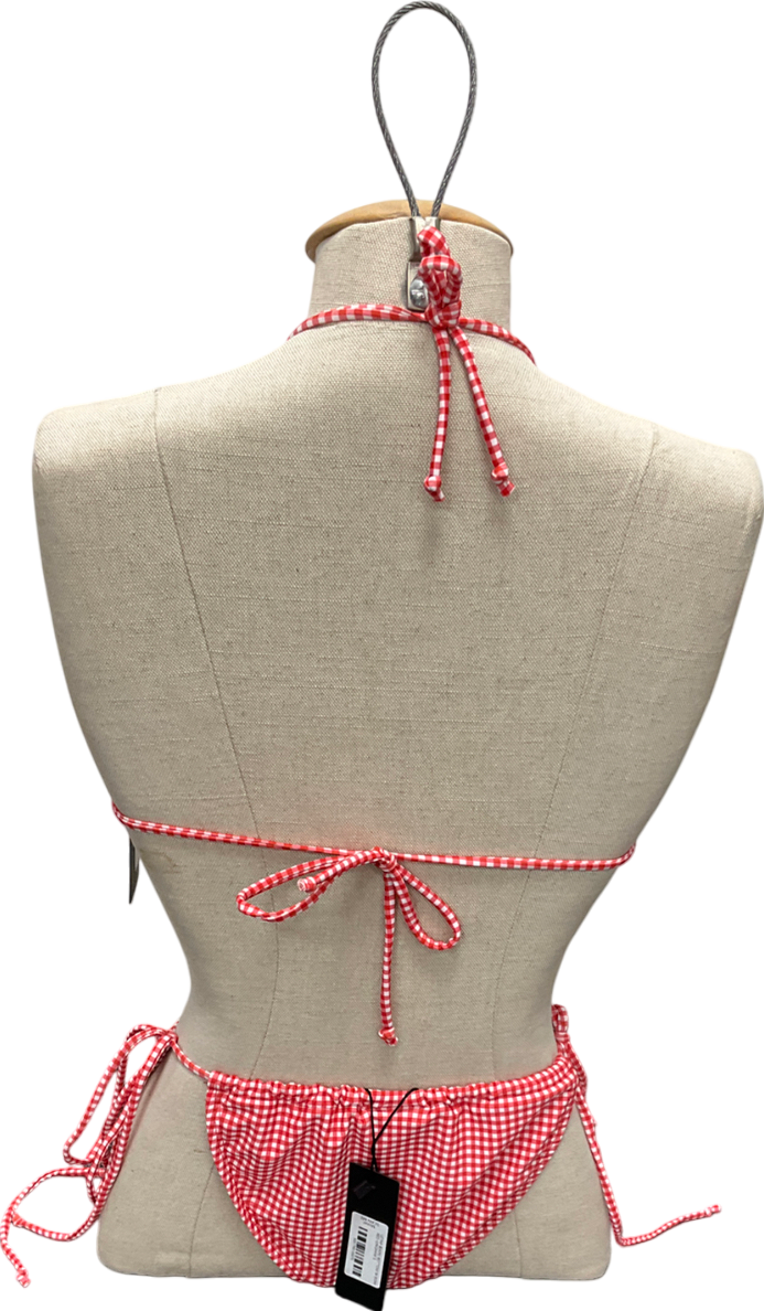 Motel Rocks Pami Bikini Set In Red Gingham With Bows UK S