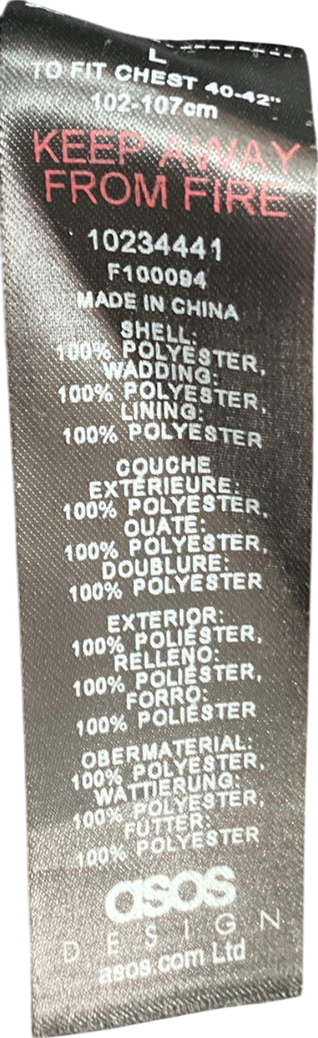 ASOS Black Cropped Puffer Jacket UK L