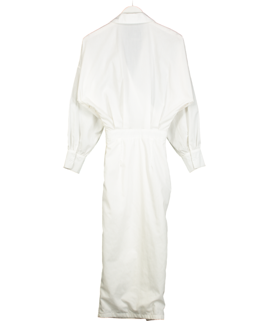 PrettyLittleThing White Midi Shirt Dress UK 4