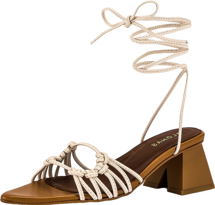 alohas Beige Ivory / Camel Mirage Strappy Sandals UK 7 EU 40 👠