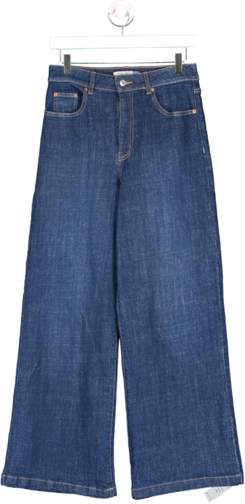 Next Blue Wide Leg High Rise Jeans (short) UK 10