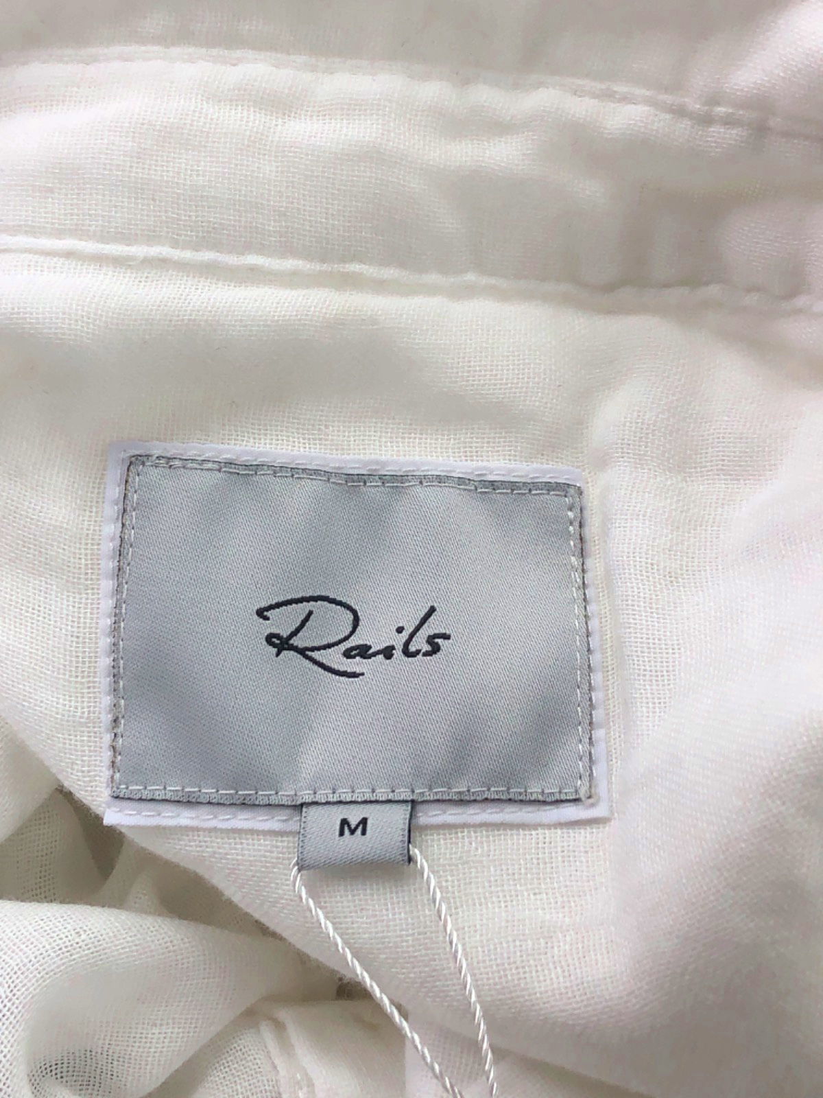 Rails White Long Sleeve Shirt UK M