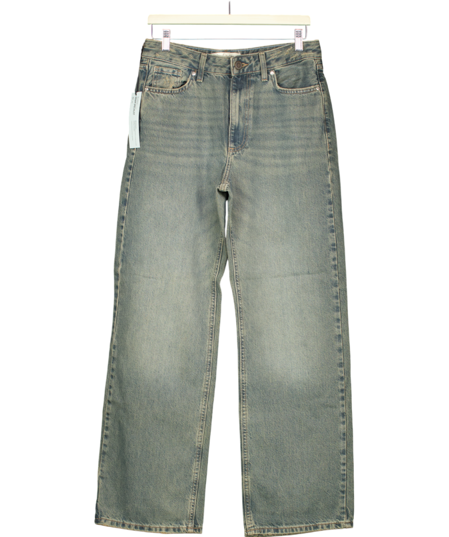 River Island Blue Relaxed Fit Straight Jeans UK 12