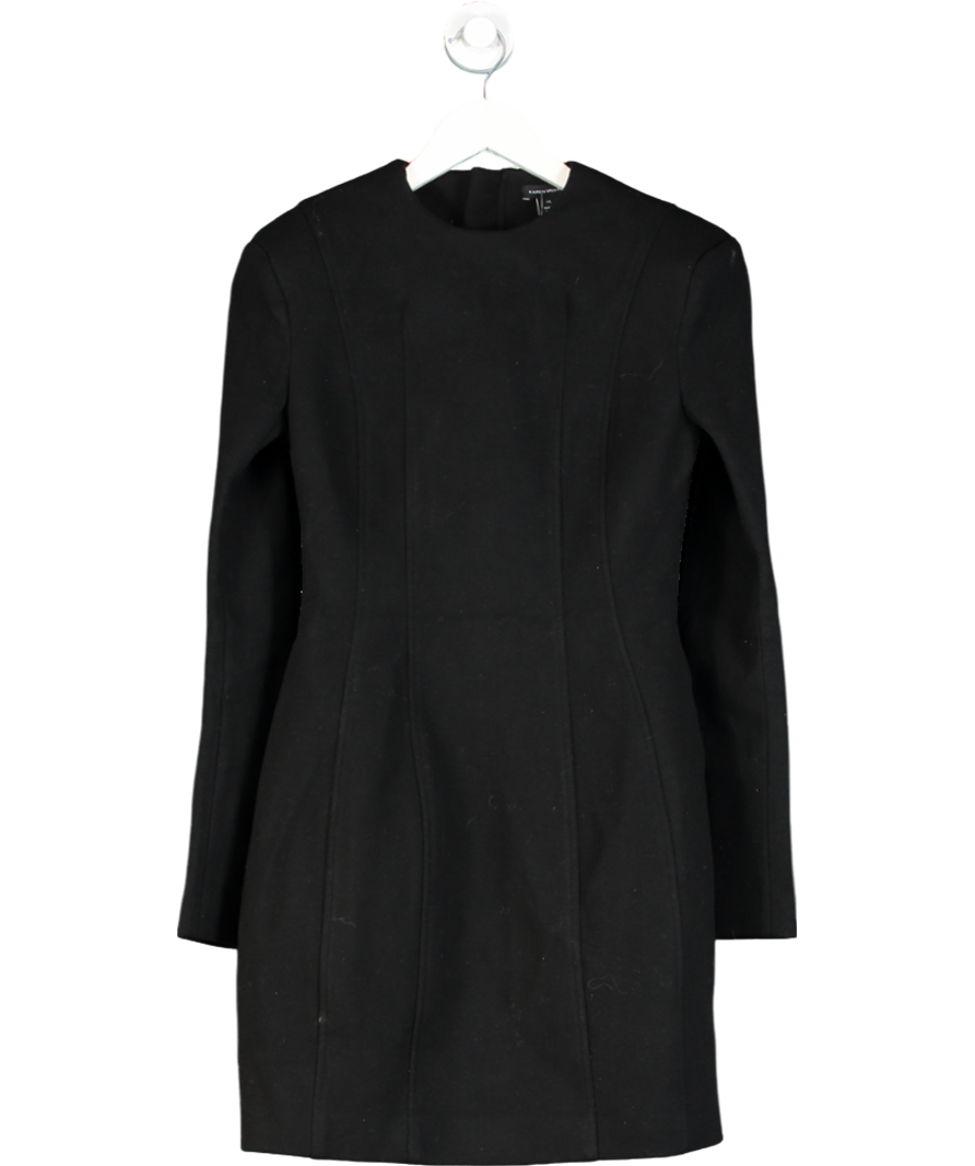 Karen Millen Black Brushed Tailored Jersey Mini Scuba Dress UK XS