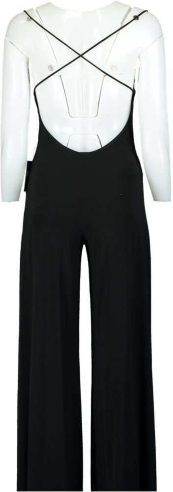 Norma Kamali Black Low Back Slip Jumpsuit S/36