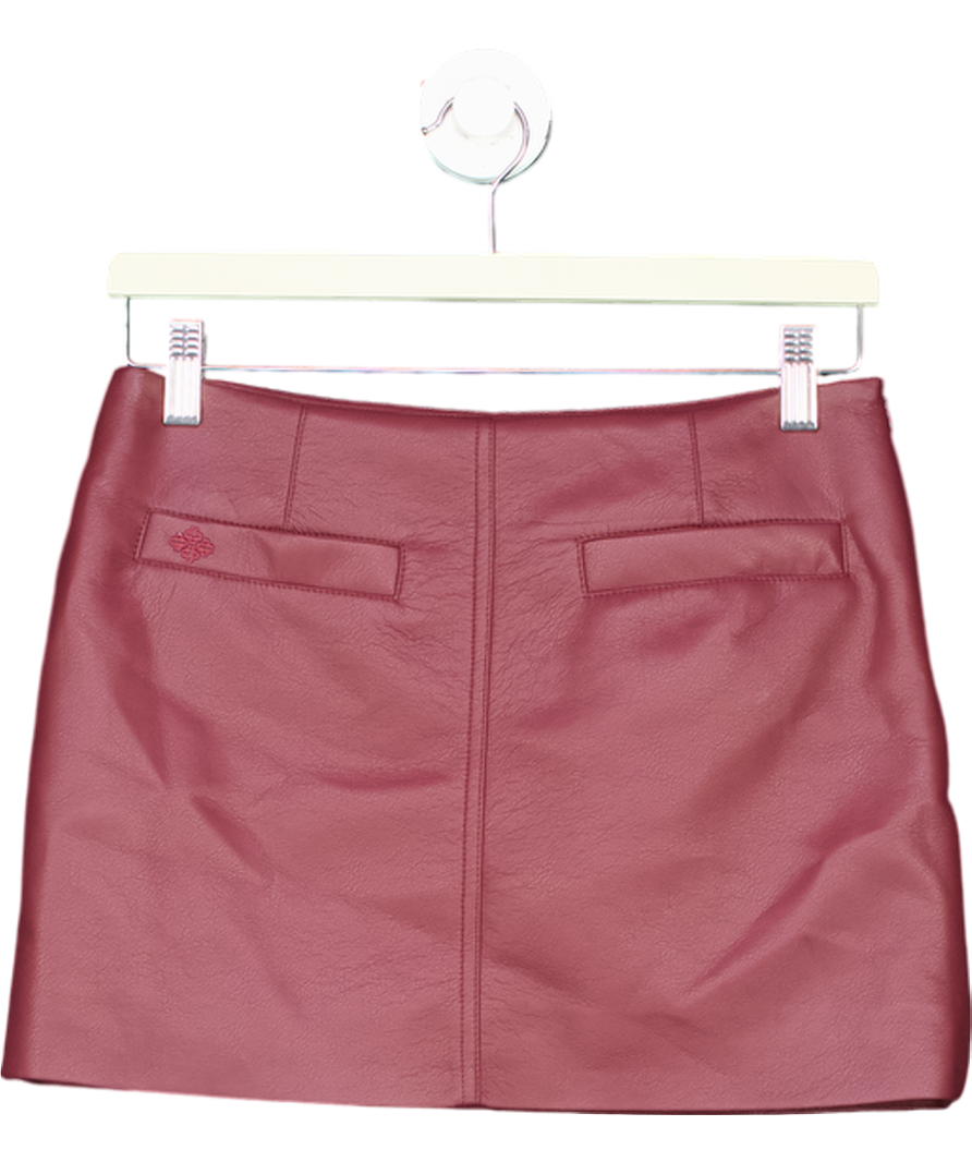 The Couture Club Red Faux Leather Skirt UK 6