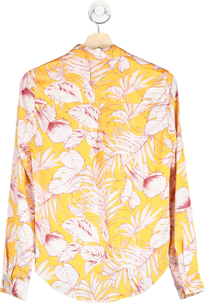 Glamorous Yellow Printed Button Front Blouse UK 8