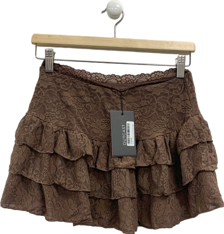 Outcast Brown Emerson Mini Skirt UK S