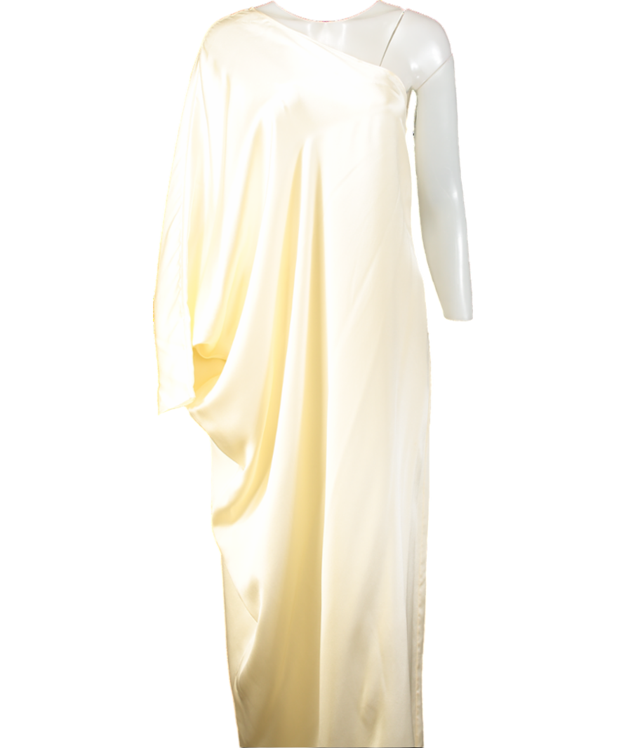 Beare park Cream One Shoulder Silk Gown UK 8