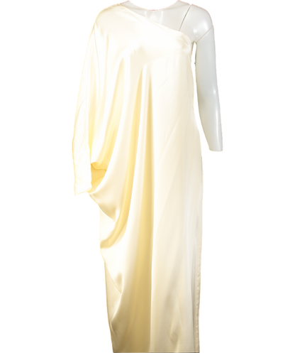 Beare park Cream One Shoulder Silk Gown UK 8