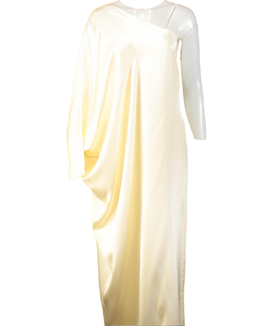 Beare park Cream One Shoulder Silk Gown UK 8