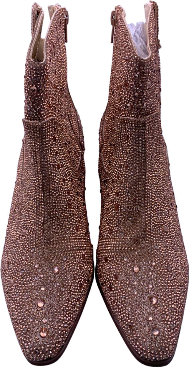 Matisse Rose Gold Embellished Ankle Boots UK 5.5