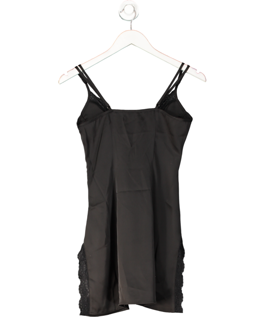 Finesse Ivy Black Lace Trim Mini Dress UK S