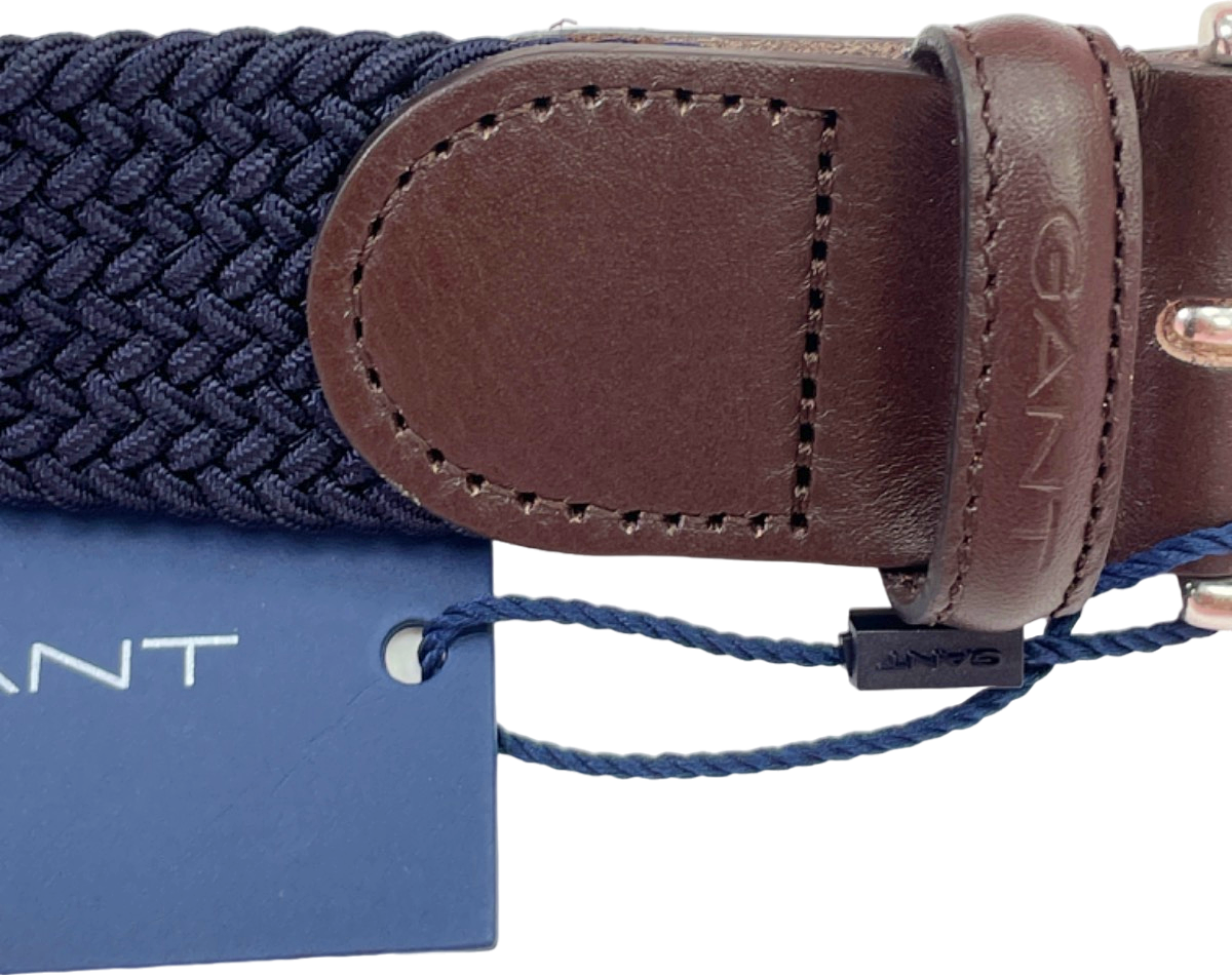 Gant Navy Blue Elastic Braid Belt W36