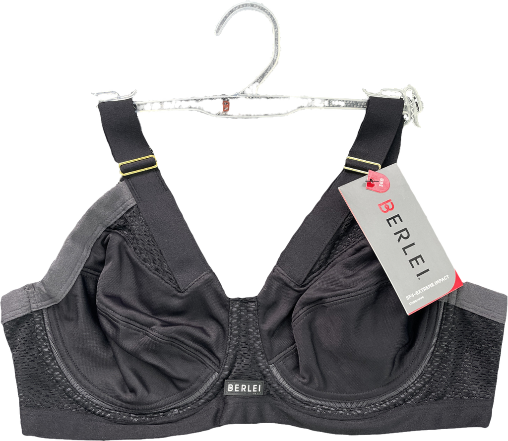BERLEI Black Ultimate Support Underwire Sports Bra UK 32B
