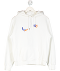 Dior White Jojo's Patch And Embroidery Logo Hoodie UK XS