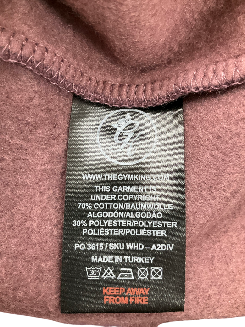 GYM KING Purple Luxe Hood In Deep Plum UK 14