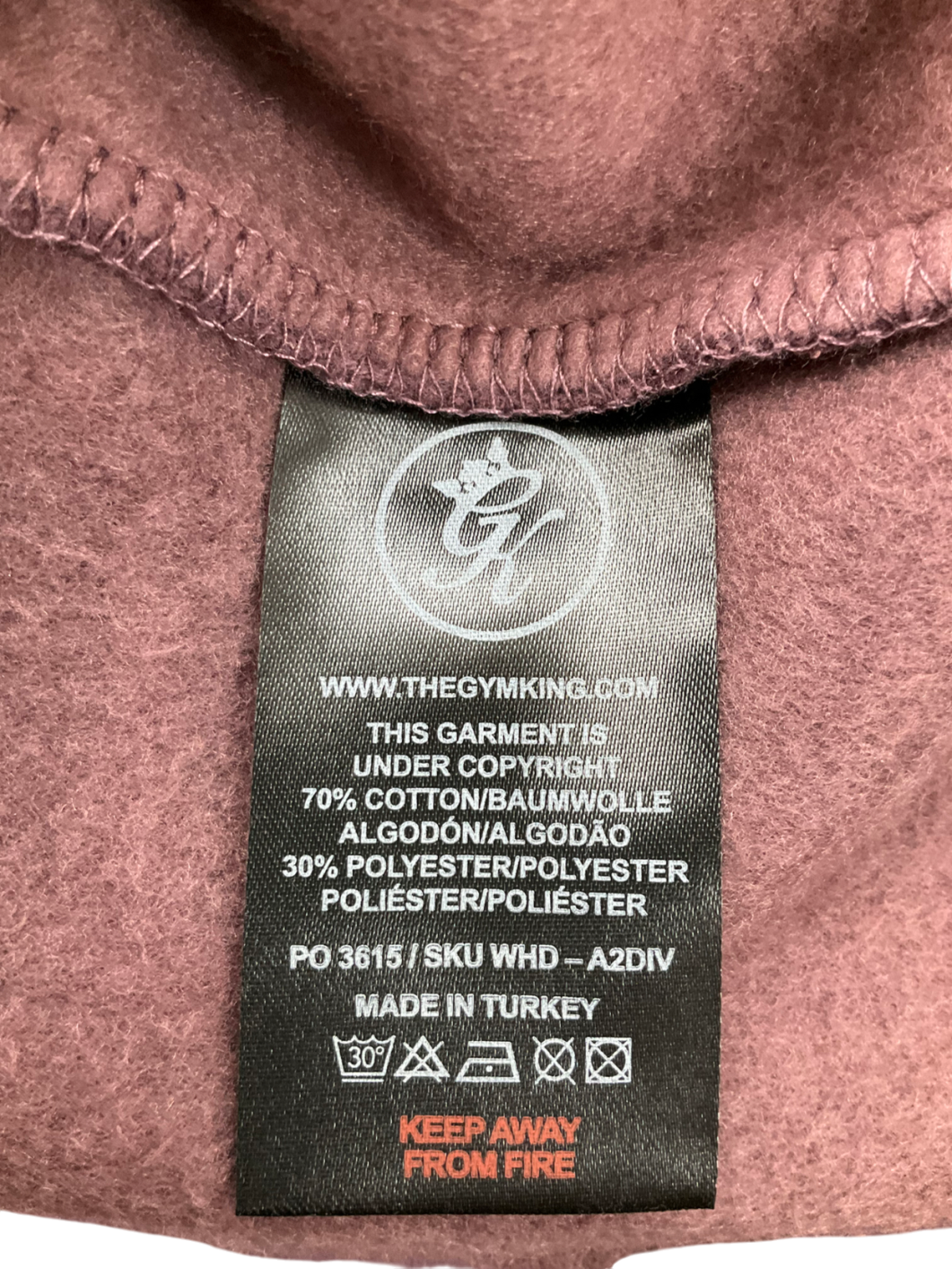 GYM KING Purple Luxe Hood In Deep Plum UK 14