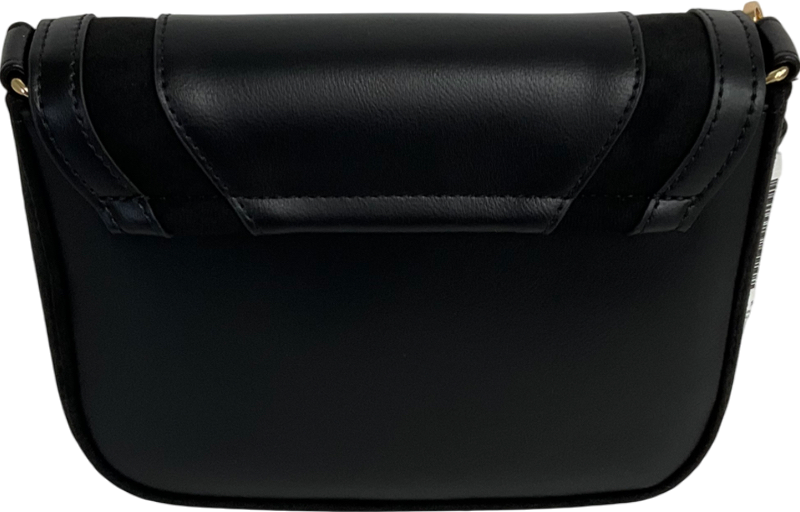Accessorize Black Suedette Flap Cross-body Bag One Size