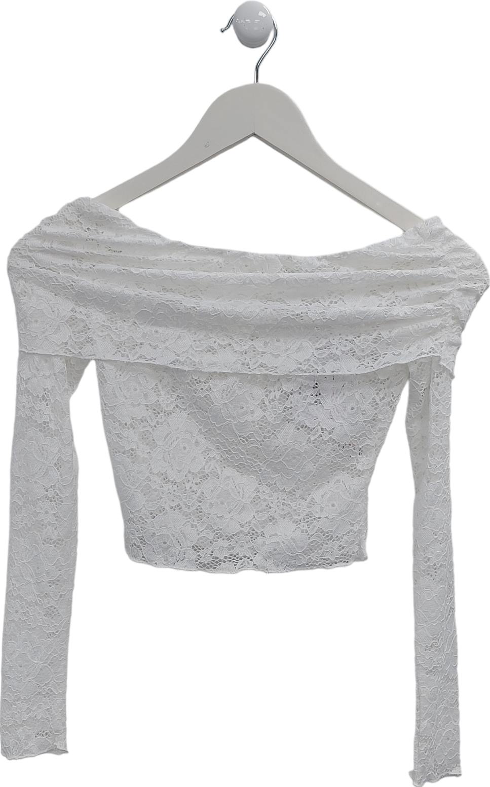 SLA the label White Off The Shoulder Lace Top UK XXXS