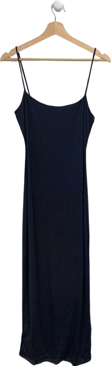 Mango Black Strappy Midi Dress UK M