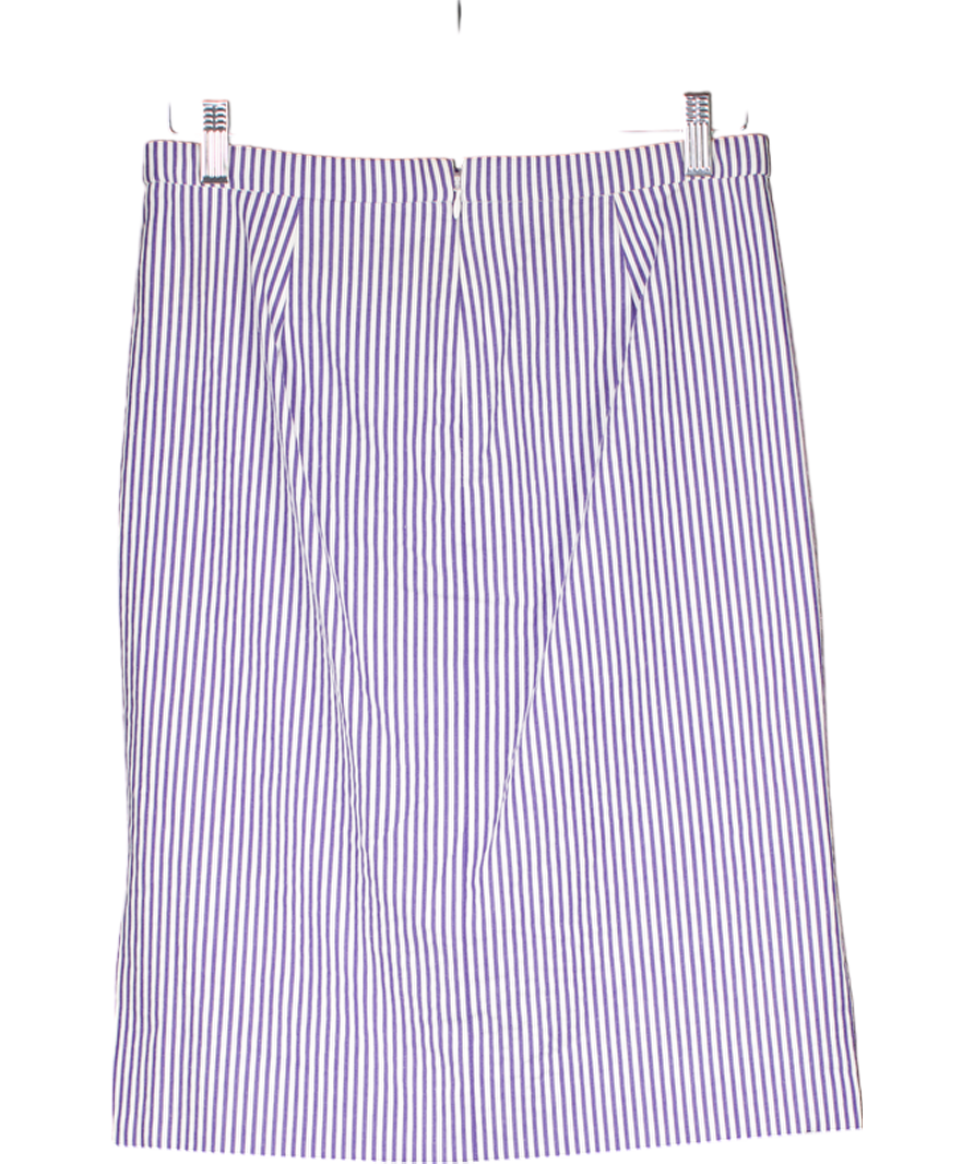 J.crew Blue /White Seersucker Pencil Skirt UK M
